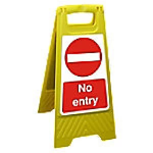 Image of Floor Sign No Entry Polypropylene 60 x 30 cm