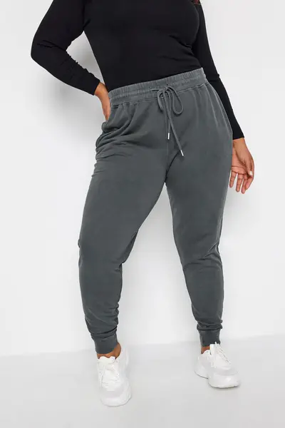 Image of Yours Acid Wash Joggers Dark Grey