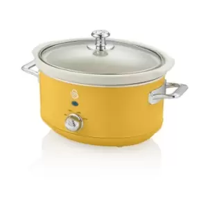 image of 3.5L Slow Cooker Retro Yellow - Swan