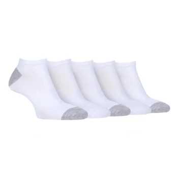 Image of Farah 5 Pack Bamboo Trainer Socks Mens - White