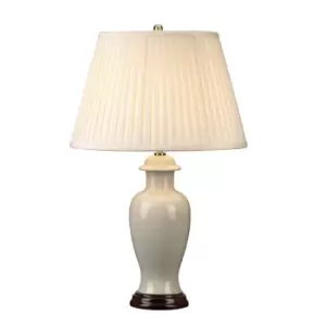 image of Ivory Crackle 1 Light Small Table Lamp Ivory, E27