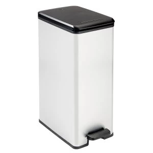 image of Curver 40L Kitchen Pedal Bin - Silver