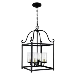 Image of 4 Bulb Ceiling Pendant Light Fitting Antique Forged Iron LED E14 60W Bulb