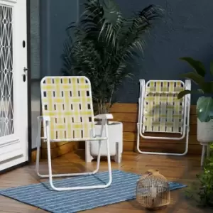 Image of Dorel Priscilla Folding Chair 2 Pack - Yellow