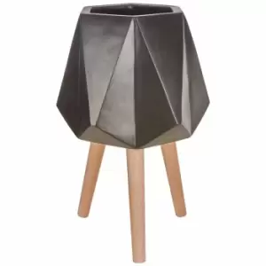 Image of Interiors by PH Large Multi-Faceted Planter Black, black