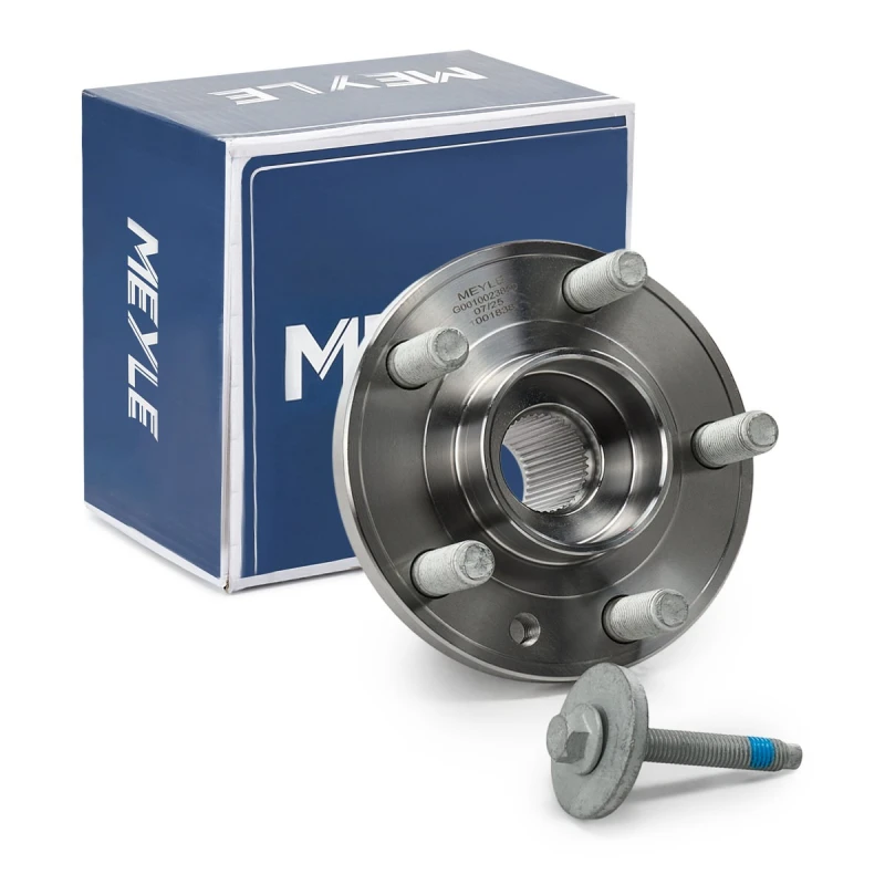 Image of MEYLE 714 651 0006 Wheel Hub Original Quality, Front Axle, with integrated magnetic sensor ring, with fastening/mounting material Wheel Hub (653)
