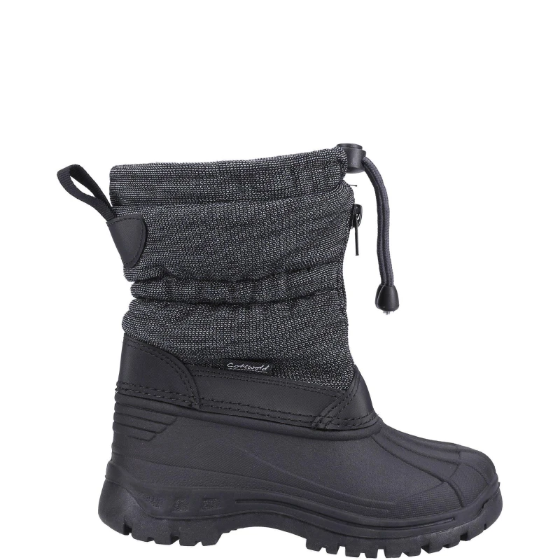 Image of Cotswold Boys Bathford Waterproof Winter Warm Snow Boots UK Size 10 (EU 28) Black COT797-BLACK-10