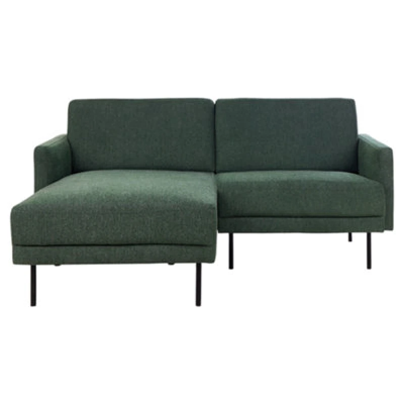 Image of Beliani Corner Sofa 2 Seater Breda Fabric Dark Green Right Hand