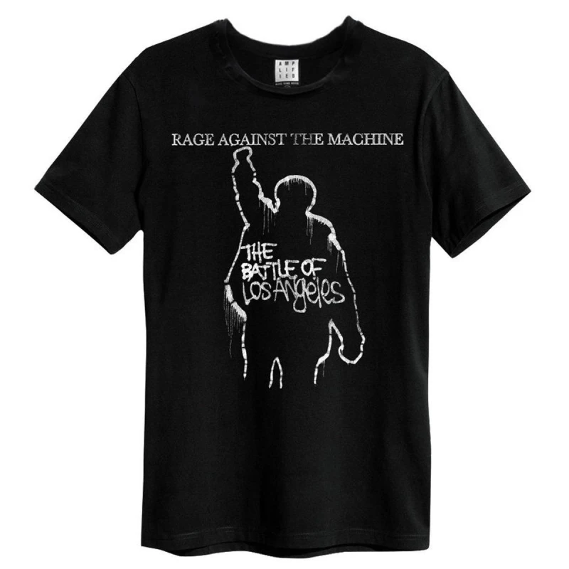 Image of Amplified Amplified Men Battle Of LA Rage Against the Machine T-Shirt in Charcoal Size: 3X-Large Charcoal XXXL Male 5063703714570