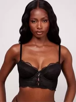 Image of Boux Avenue Maie Longline Bra - Black, Size 32C, Women