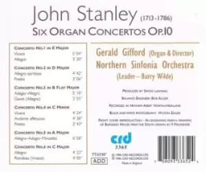 image of John Stanley - John Stanley: Six Organ Concertos Op. 10 CD Album - Used