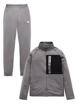 Image of Adidas Younger Boys Track Suit, Grey, Size 13-14 Years
