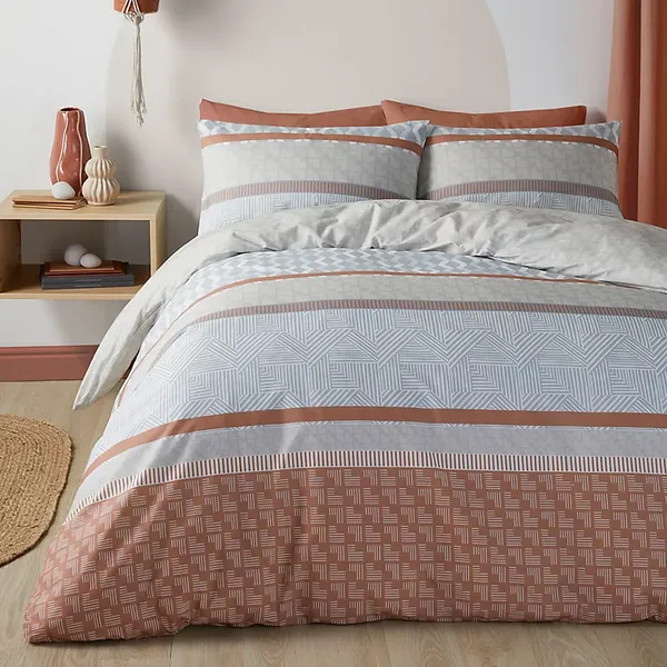 Fusion Nico Duvet Cover and Pillowcase Set Natural