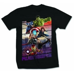 image of Avengers Avengers Bars Mens Black T Shirt XX-Large