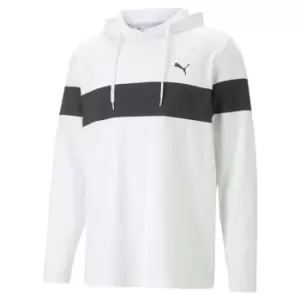 Puma Colourblock Hoodie Mens - White