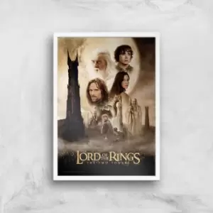 Image of Lord Of The Rings: The Two Towers Giclee Art Print - A3 - White Frame