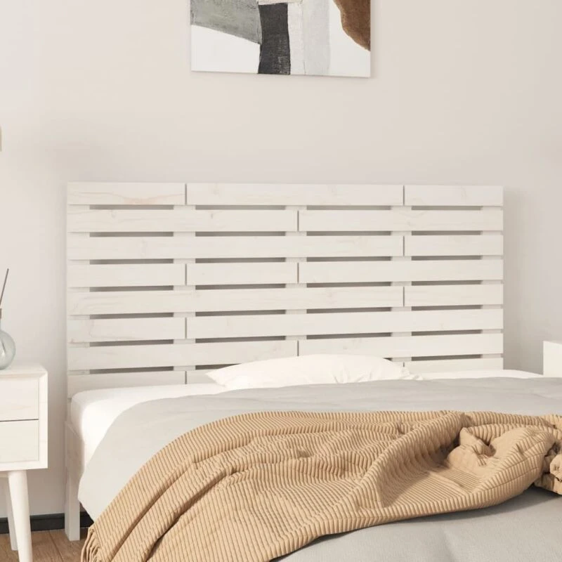 Image of VIDAXL Wall Headboard White 126x3x63cm Solid Wood Pine Vidaxl 824729