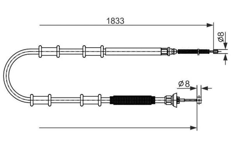 Image of Bosch 1 987 482 593 Brake Cable 1833mm Cable,parking brake (124)