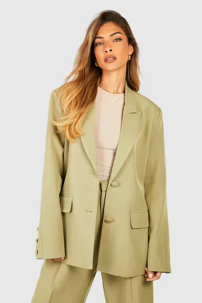 Image of Single Breasted Pocket Detail Tailored Blazer