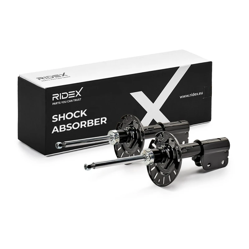 Image of RIDEX 854S19291 Shock absorber Front Axle, Gas Pressure, Twin-Tube, Suspension Strut, Top pin Shock Absorber (854)