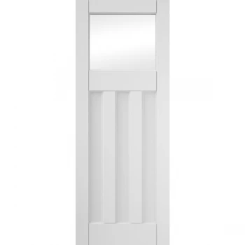 Image of JELD-WEN Curated Deco White Primed 1 Light Clear Glazed Internal Door - 1981mm x 686mm (78 inch x 27 inch)