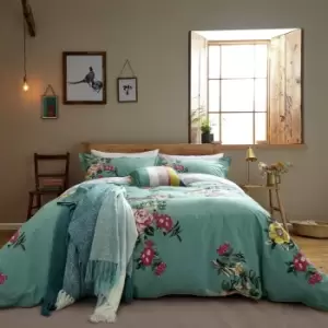 Image of Joules Cotton Cotswold Floral Blue Bedding Set - Kingsize