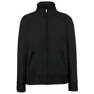 Image of Fruit Of The Loom Ladies/Womens Lady-Fit Fleece Sweatshirt Jacket (S) (Black)