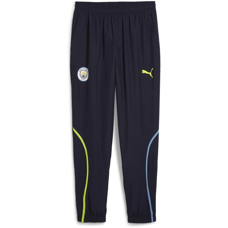 Image of Puma Manchester City Pre Match Woven Tracksuit Bottoms 2024 2025 Adults - Blue Blue S
