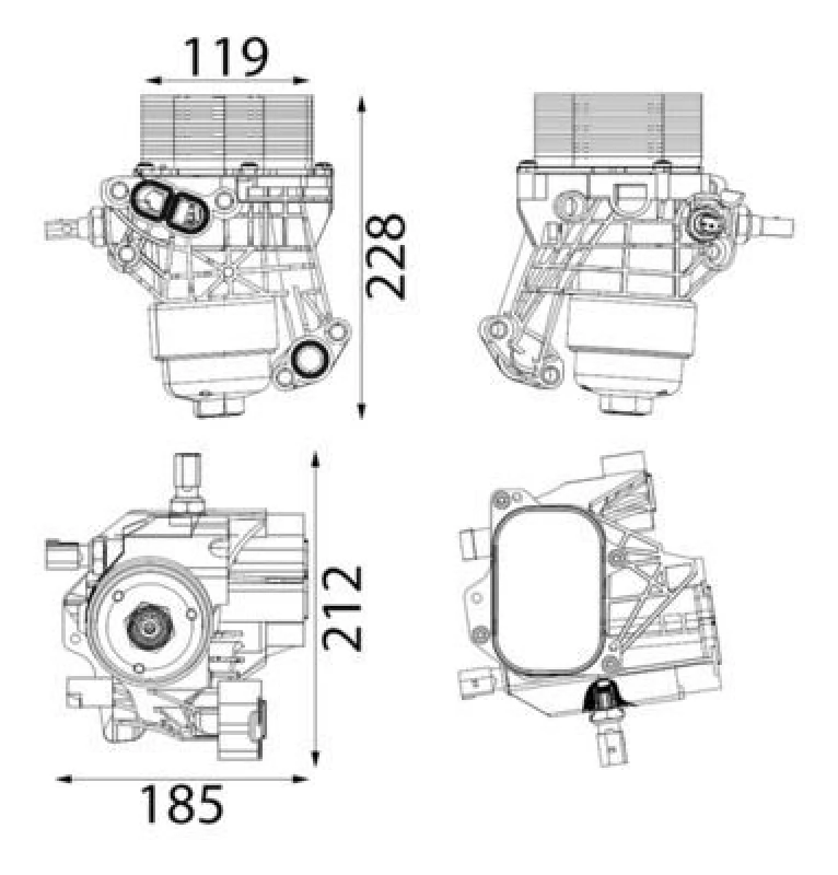 Image of MAHLE CLC 466 000S Oil Cooler LX 2117.jpg with filter, with oil filter housing Oil Cooler,engine oil (469)