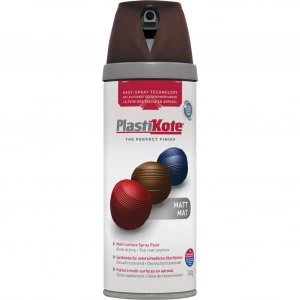 image of Plastikote Premium Matt Aerosol Spray Paint Chocolate 400ml