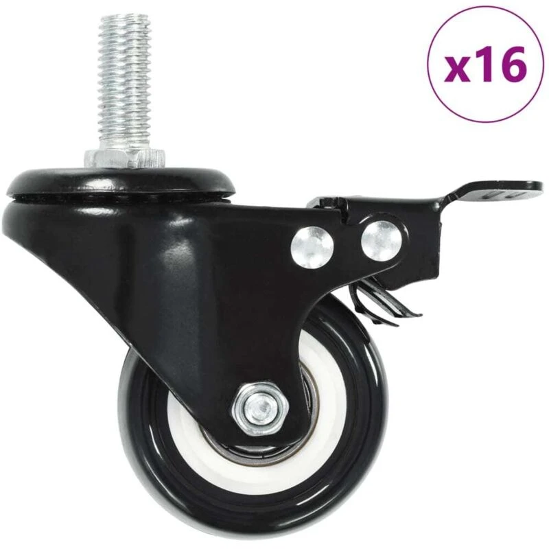 Image of VIDAXL 16 pcs Swivel Casters with Brakes 50 mm Vidaxl 8719883717258