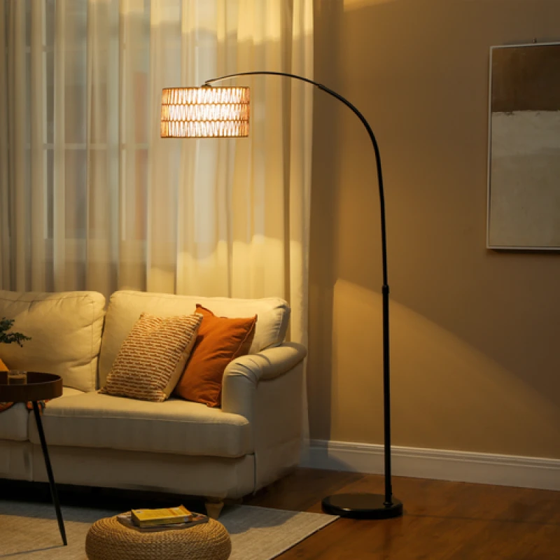 Image of HOMCOM HOMCOM Standing Lamp for Living Room, Floor Lamp with Foot Switch, Black One Size Unisex 5063603238305