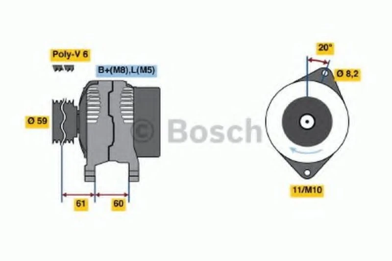 Image of Alternator Bosch 0 986 049 061