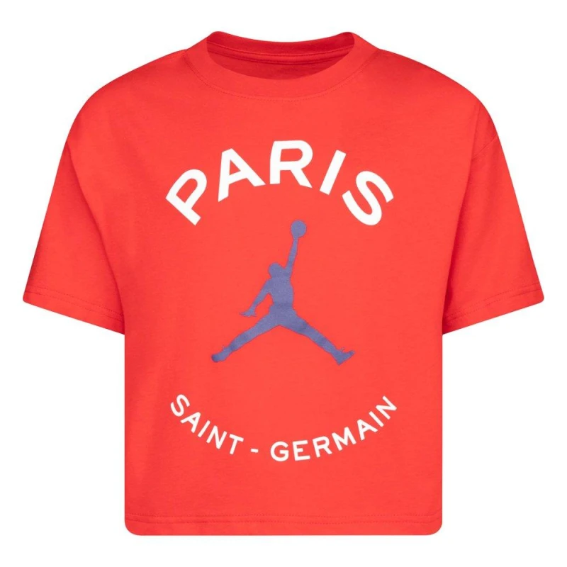 Image of Air Jordan PSG Box T-Shirt Childrens - Red Red M