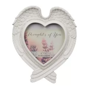 image of 3" x 3" - Thoughts of You Hanging Heart Frame with Wings