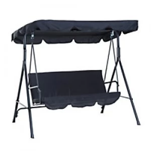 Image of Outsunny Swing Chair Black Steel, Polyester Fabrics 84A-054BK