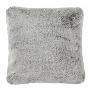 image of Hotel Collection Silver Tip Faux Fur Cushion - Silver