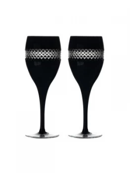 Image of Waterford John Rocha Black Cut Red Wine Glass Set of 2 Black