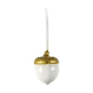 Image of Crossland Grove Acorn Bauble White Gold (3pk) 60x60x90mm
