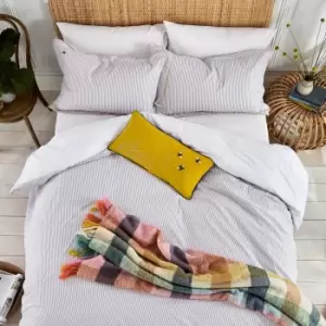 Image of Joules Bee Seersucker 100% Cotton Duvet Cover and Pillowcase Set Grey