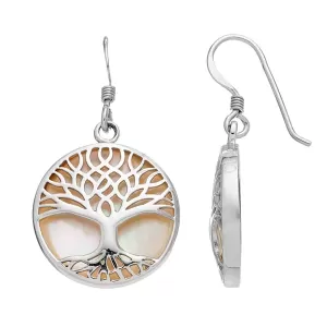 image of Mother of Pearl Tree of Life Earrings