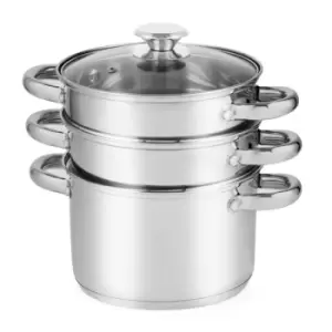 image of Tower 4 Piece Pasta and Stepped Steamer Set Stainless Steel