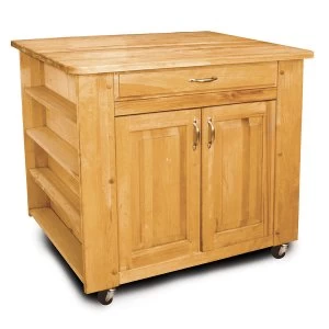 image of Catskill by Eddingtons Deep Storage Kitchen Trolley on Wheels with Raised Panel Doors