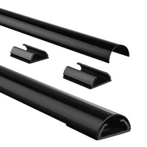 Image of Hama Aluminium Cable Duct, semicircular, 110/3.3/1.8 cm, black