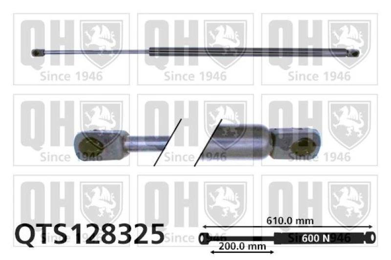 Image of QUINTON HAZELL Tailgate strut QUINTON HAZELL QTS128325