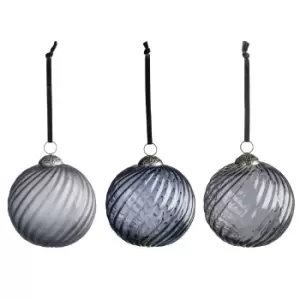 Image of Crossland Grove Florin Asstd Swirl Baubles Ice Blue (6pk) 120mm
