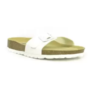 Image of Sanosan Womens/Ladies Malaga Lacquered Sandals (7 UK) (White/Brown)