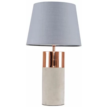 image of Table Lamp Copper & Cement Finish Base Shades E14