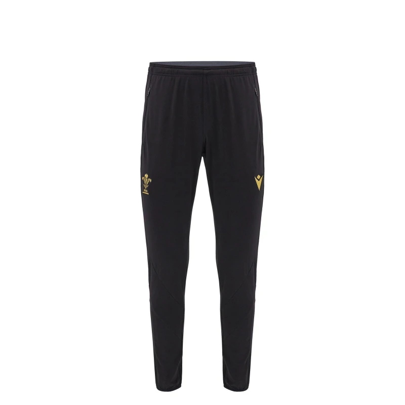 Image of Macron Wales Rugby Tracksuit Bottoms 2024 Juniors - Black 7 - 8 Years