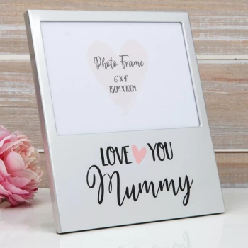 Image of 6" x 4" - Aluminium Photo Frame - Love You Mummy
